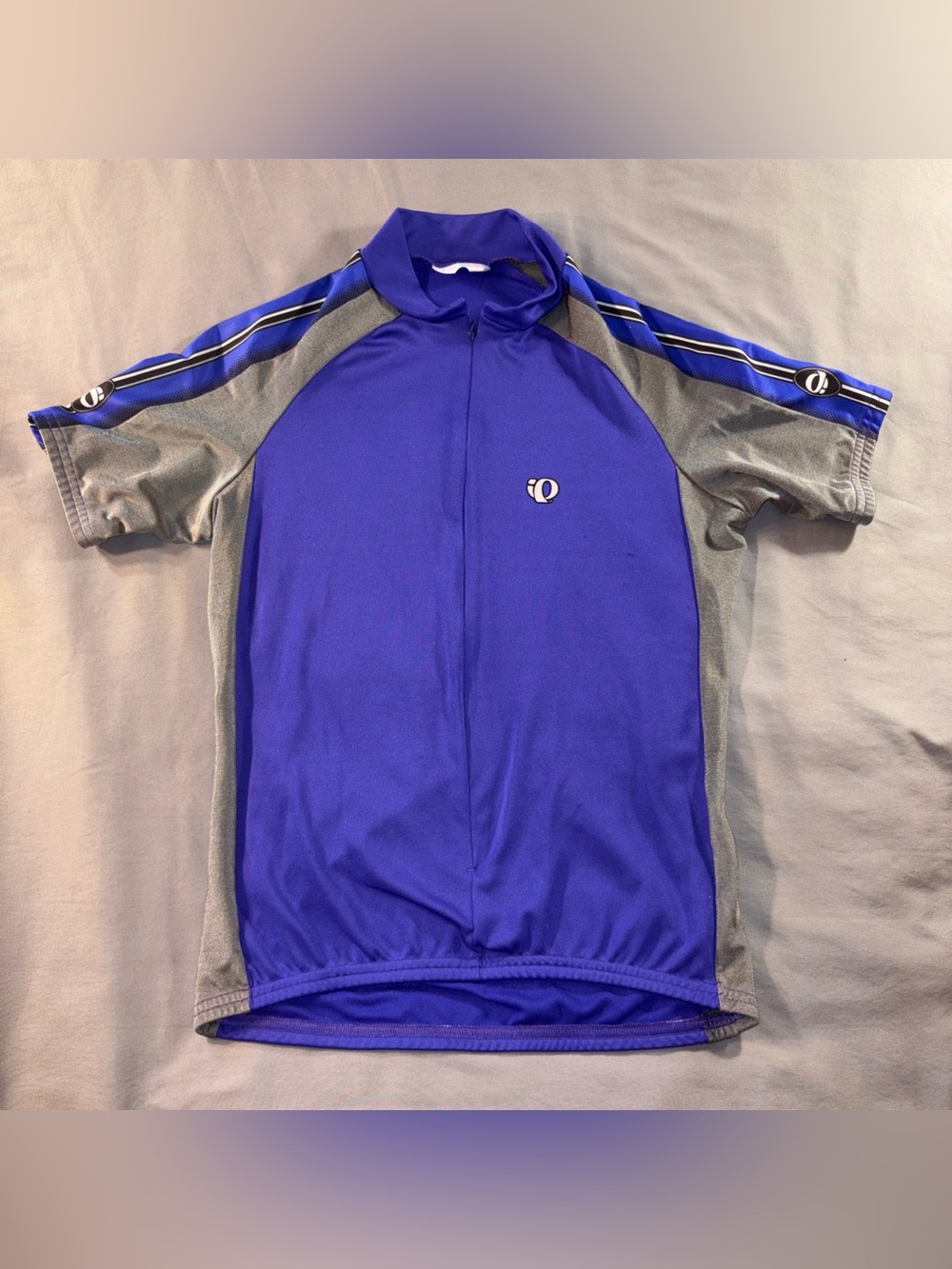 Pearl Izumi Vintage Cycling Jersey Mens Medium Purple Gray Full Zip Short Sleeve